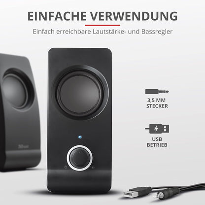 Trust Remo 2.0 PC Lautsprecher Boxen 16 W 8 W RMS 3,5 mm Anschluss Strom über USB Soundsystem