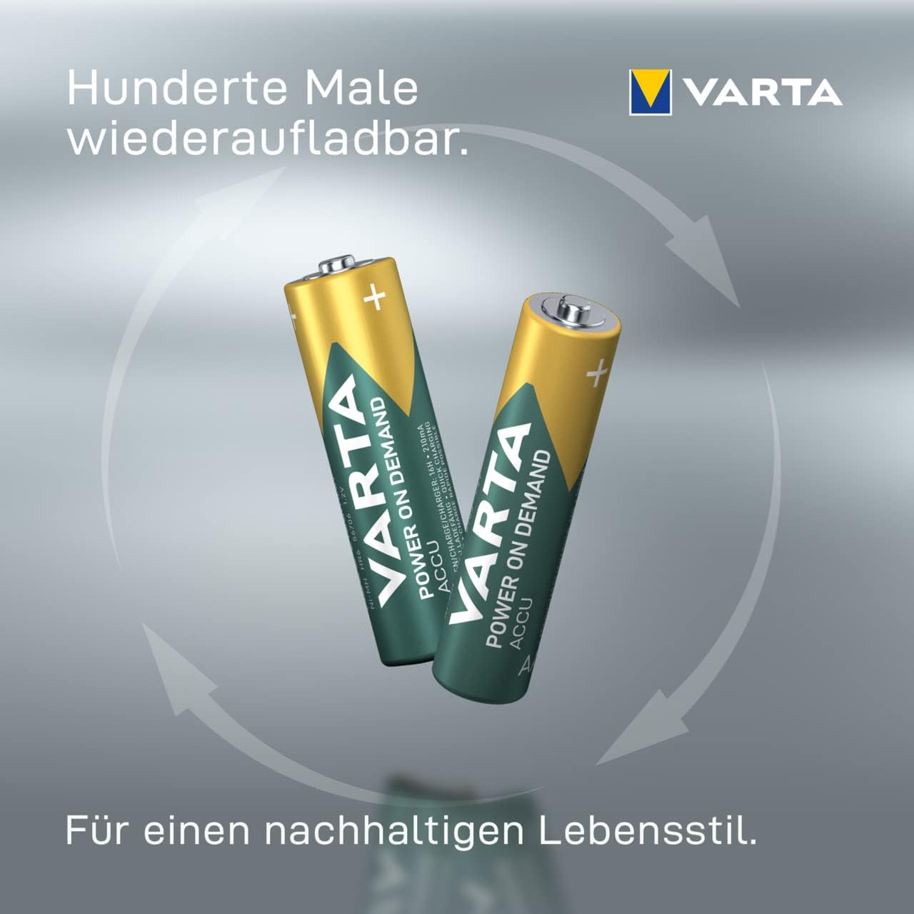 VARTA Akku Ladegerät inkl. 4X AA 2100mAh, Batterieladegerät für AA/AAA/9V & USB Geräte, Power on Demand LCD Charger