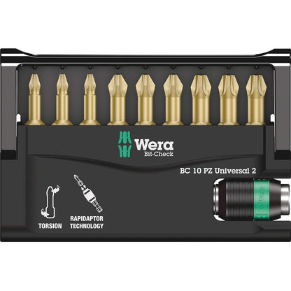 Wera Bit-Sortiment, Bit-Check 10 PZ Universal 2, 10-teilig, 05056376001