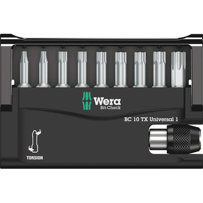 Wera Bit-Sortiment, Bit-Check 10 TX Universal 1, 10-teilig, 05056164001