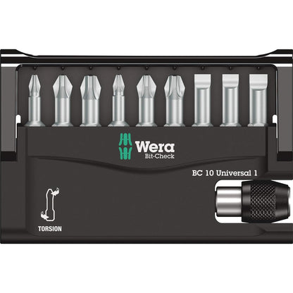 Wera Bit-Sortiment, Bit-Check 10 Universal 1, 10-teilig, 05056161001