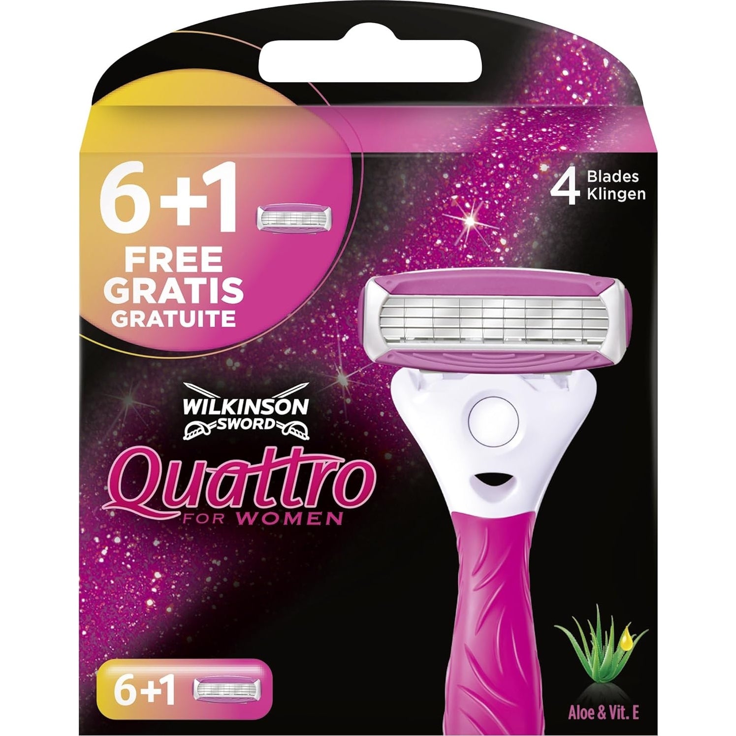 Wilkinson Sword Quattro for Women Rasierklingen für Damen Rasierer, 7 Stück